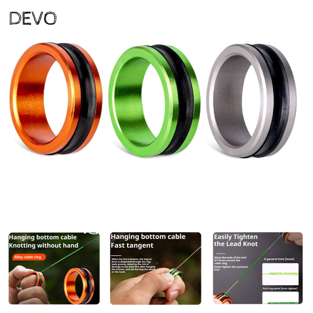 เครื่องมือกระชับรอกตกปลา DEVO,กันลื่นFast Fishing Line Puller Knottingอุปกรณ์,โลหะผสมมือป้องกันสายแบบพกพาลากกิจกรรมกลางแจ้ง