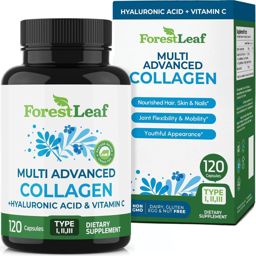 เม็ดคอลลาเจน ForestLeaf Multi พร้อมกรดไฮยาลูโรนิก + วิตามินซี | Hydrolyzed Collagen s สําหรับผู้หญิง
