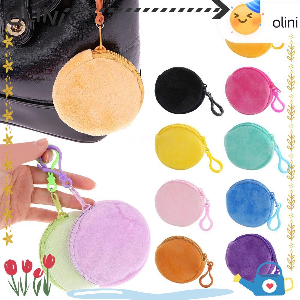 OLINI 1 ชิ้นกระเป๋าเหรียญ,พวงกุญแจตุ๊กตารอบกระเป๋าเหรียญ,มินิ Candy Pure Color ID Card กระเป๋าน่ารักสตางค์สําหรับผู้หญิง