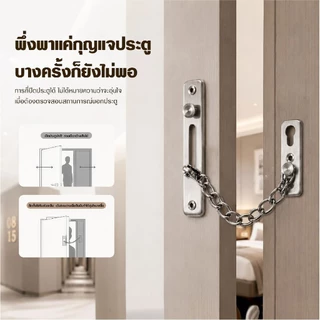 ที่ล็อคโซ่ประตู สแตนเลส304 โซ่คล้องประตู กันขโมย อุปกรณ์ล็อคเพื่อความปลอดภัย ติดตั้งง่าย สำหรับบ้านและคอนโด
