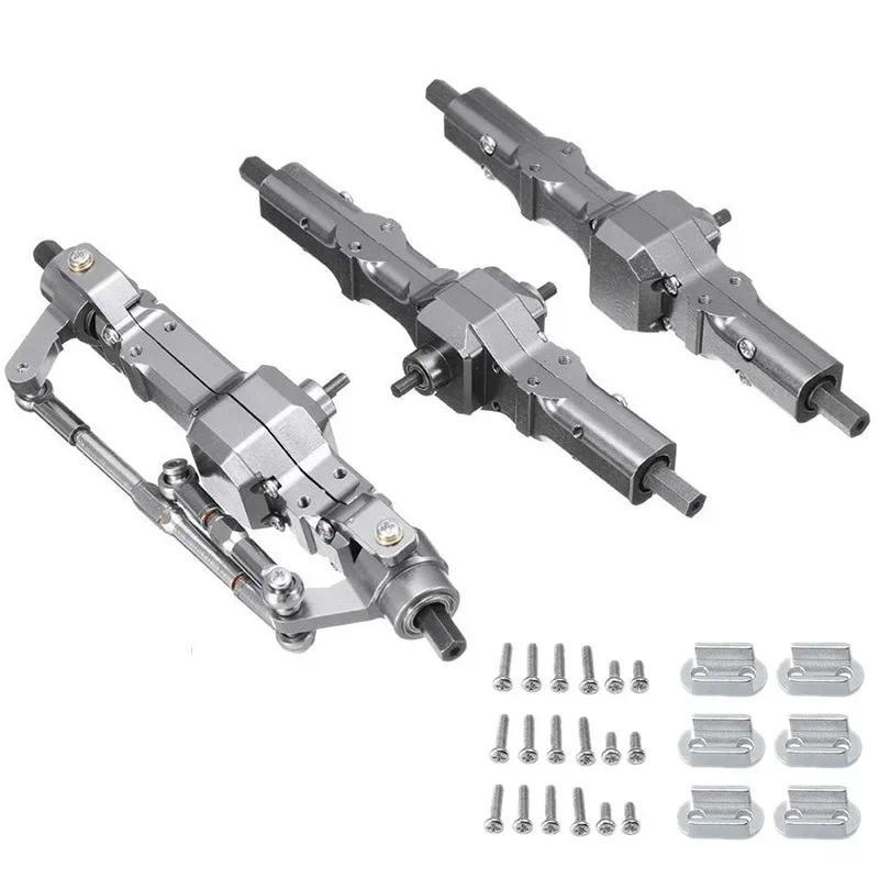 โลหะด้านหน้ากลางด้านหลังเพลาสําหรับ WPL B16 B36 JJRC Q60 Q63 Q64 Fayee FY004 MN-77 6WD 6X6 RC รถอะไห