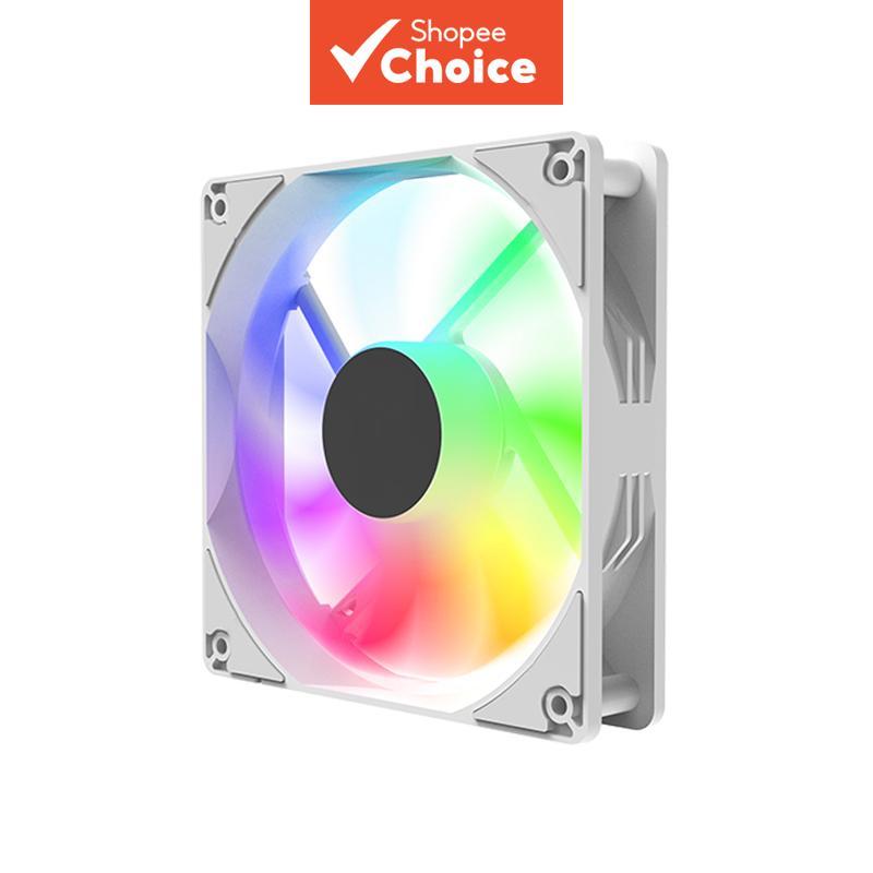 พัดลมเคส พีซี 120 มม. 12โวลต์ RGB กระจก-เอฟเฟกต์สะท้อนแสงสําหรับกระจายความร้อนเดสก์ท็อป, ด้านใน/แสงสีสันสดใสภายนอก