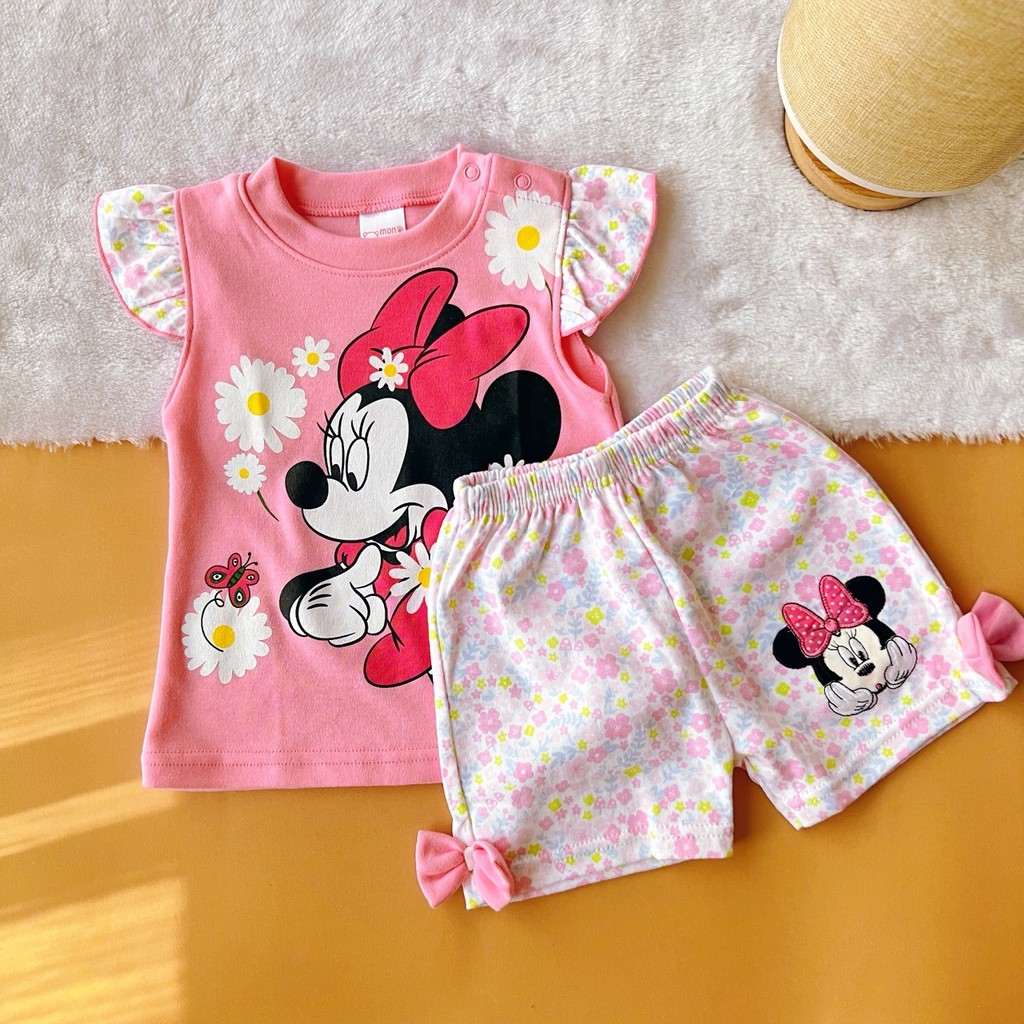 [งานไทย] BabyJacky ชุดเด็ก เซตเสื้อ-กางเกงขาสั้น 1เซตได้ 3ชุด ผ้าคอตตอน 9-24เดือน