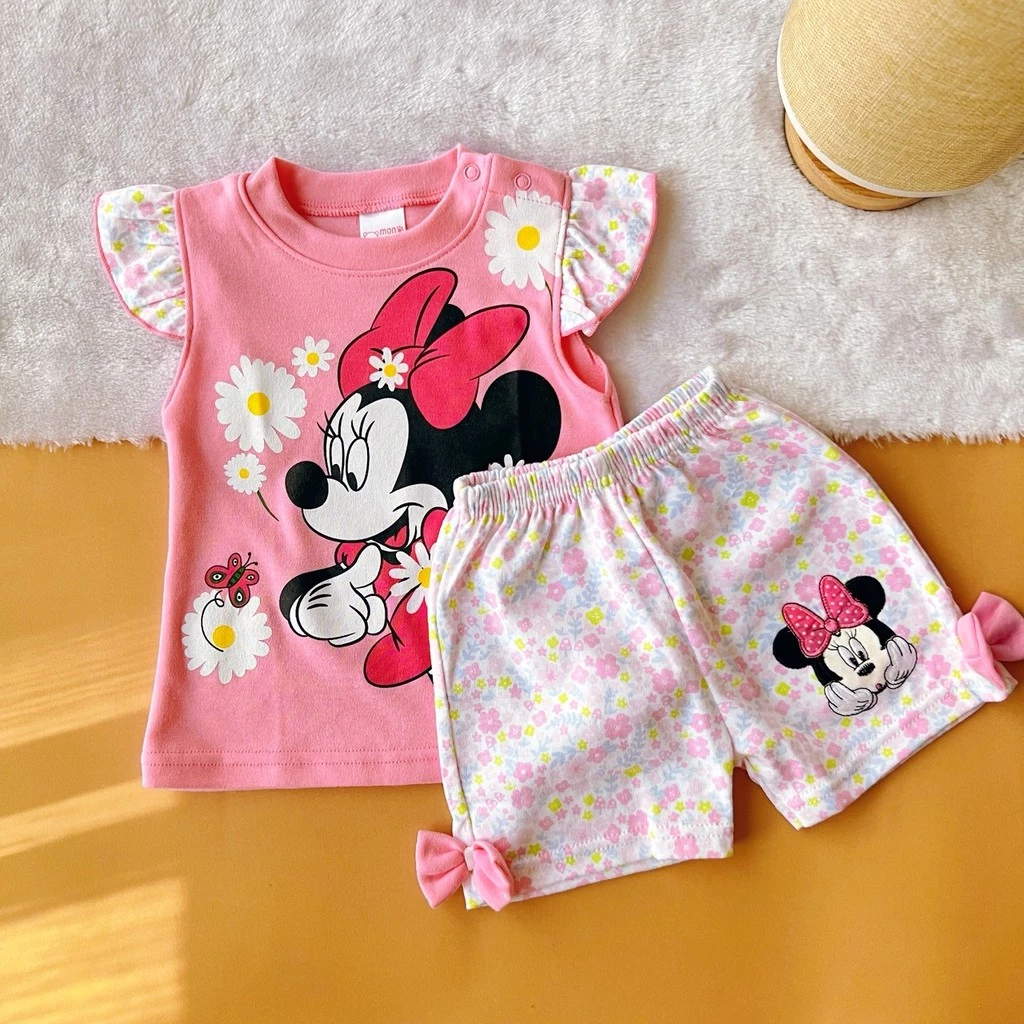 [งานไทย] BabyJacky ชุดเด็ก เซตเสื้อ-กางเกงขาสั้น 1เซตได้ 3ชุด ผ้าคอตตอน 9-24เดือน
