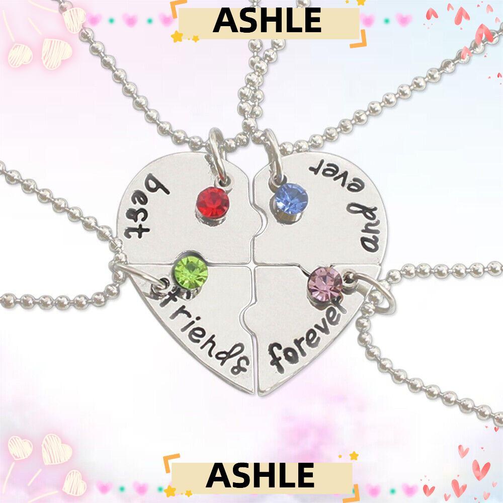 ASHLE 4 Bff สร้อยคอแฟชั่น Love สร้อยคอเพื่อนที่ดีที่สุด