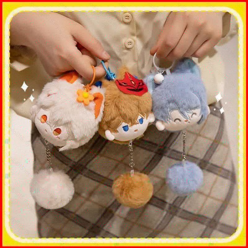 PF Genshin Impact Furina Kazuha Scaramouche Plushie ตุ๊กตาน่ารักกระเป๋า Charm กับ Squeaky หาง