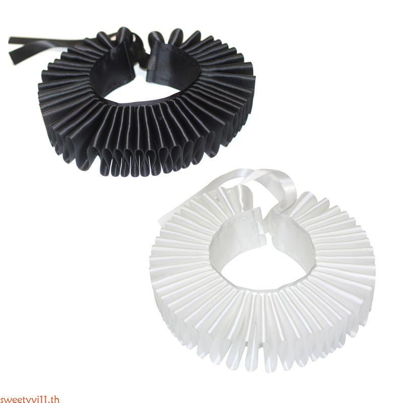 Sweetyvi1 หญิงสาว Victorian Renaissance Elizabethan Ruffled คอซาติน Clown คอสเพลย์ Ruff Choker ฮาโลว