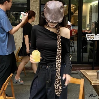 ออกแบบผ้าพันคอไหมลายเสือดาว2026สุภาพสตรีสไตล์ใหม่แสงหรูหราผ้าพันคอไหม