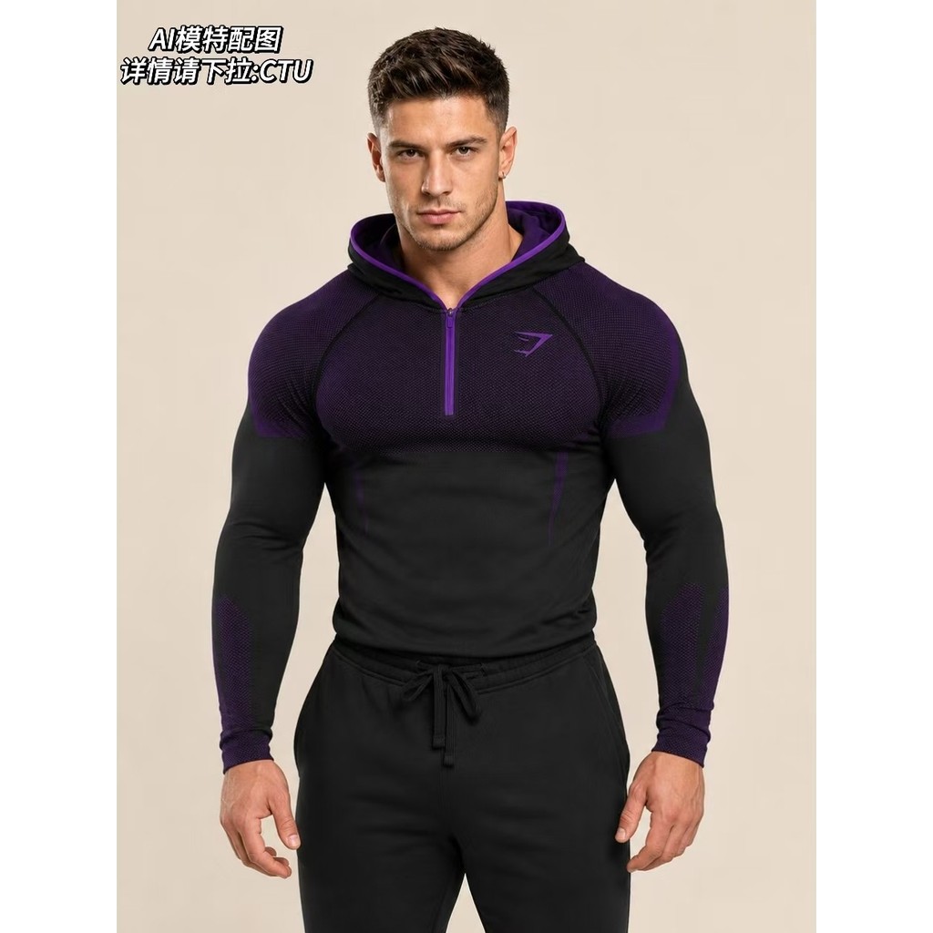 Gymshark 2026 ฤดูร้อนขายร้อนนิลกล้ามเนื้อผู้ชายผู้หญิง v5 Hoodie