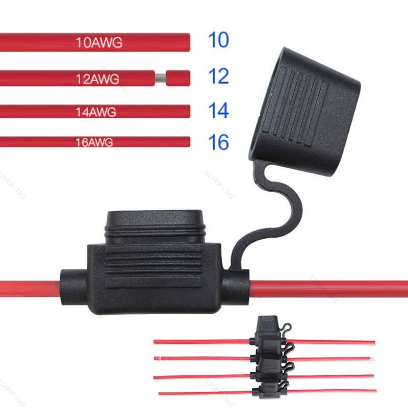 Mini Small Medium Auto Fuse Holder Power Socket 16/14/12/10Awg Car Blade Fuse Wire Cable Waterproof 