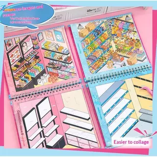 NDY Miniature ฉาก Stier Book 31 หน้า 10 ธีมและแผ่น Stier 20 แผ่นเหมาะสําหรับเด็ก DIY Craft Leisure Time N