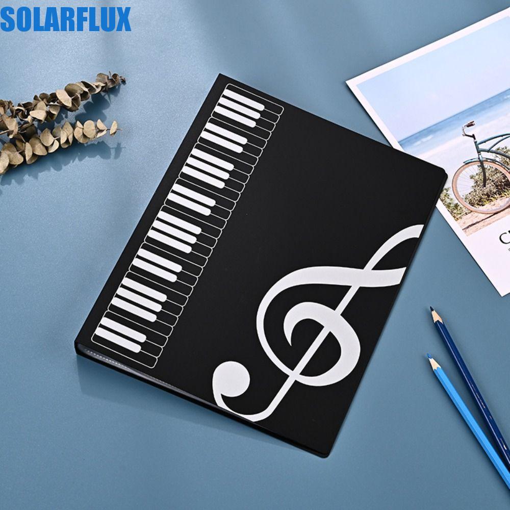 SOLARFLUX กระดาษเปียโนแผ่นโฟลเดอร์ Musician เครื่องเขียนกันน้ํา Multi-layer 5 สี Pianist เพลง Score Storage Organizer