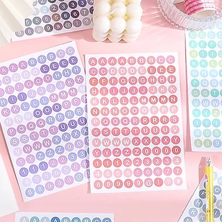 สติกเกอร์ตัวอักษร ตัวเลข ไล่โทนสี สําหรับตกแต่ง DIY 4 แผ่น