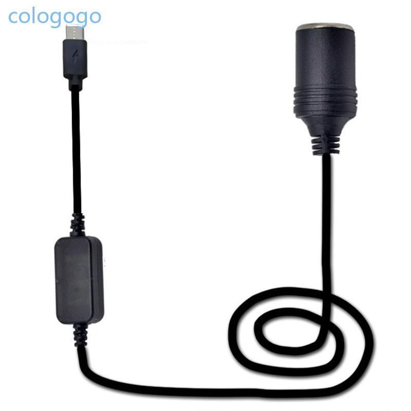 COLO USB-C 5V Type-C ชาย 12V รถซ็อกเก็ตสายไฟสําหรับรถยนต์ 12V อุปกรณ์ขับเคลื่อน
