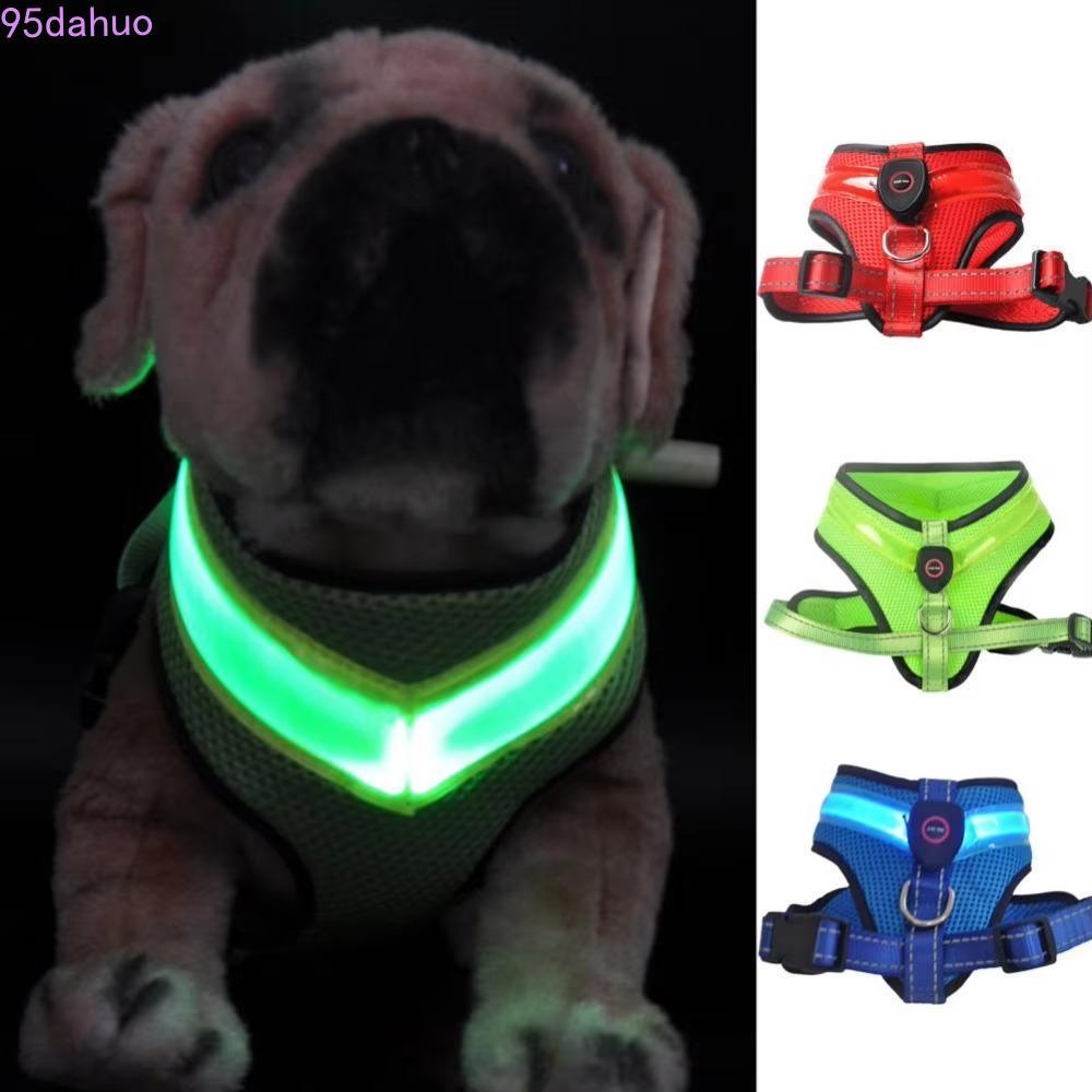 DAHUO สัตว์เลี้ยง LED Harness, Luminous ชาร์จสุนัข Traction Harness, สัตว์เลี้ยงสุนัขอุปกรณ์กันน้ํา 
