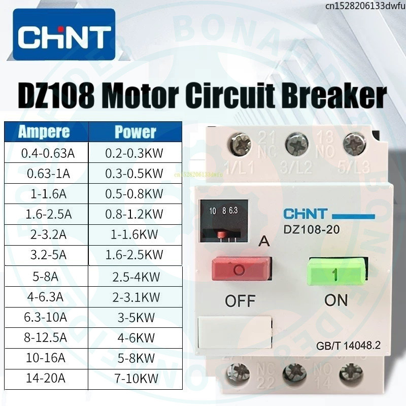 CHNT CHINT DZ108-20/111 AC Motor Starter General Motors Protection Starter Circuit BreakerCHNTCHNT