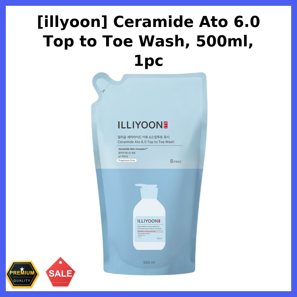 BEST [illyoon] Ceramide Ato 6.0 Top to Toe Wash, 500ml, 1pc / Korean Body Wash / สูตร Deep Cleanse /