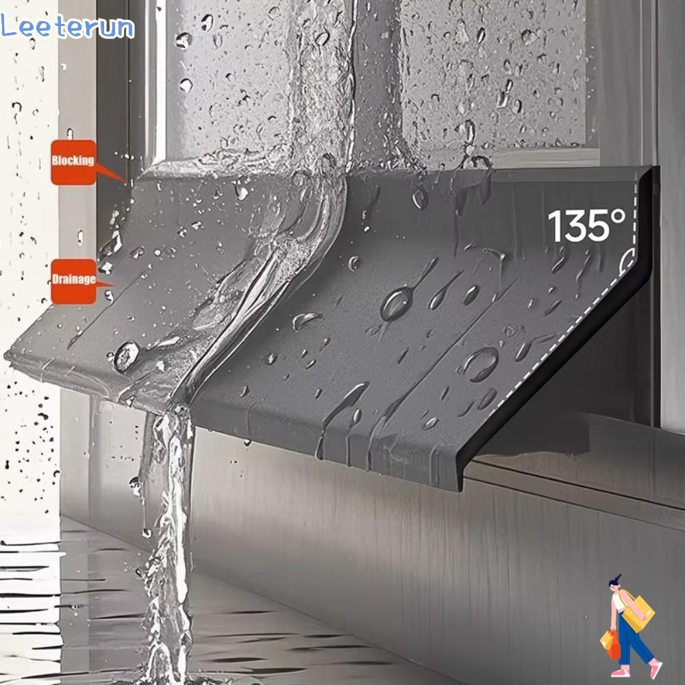 LEETERUN แผ่นกั้นกันน้ําขนาด 50 ซม. ขอบหน้าต่างกันน้ํา Ainproof Water Backflow หน้าต่าง Water Blocking Bar, ฟังก์ชั่นซีลยาง Water Deflector หน้าต่างติดตั้ง