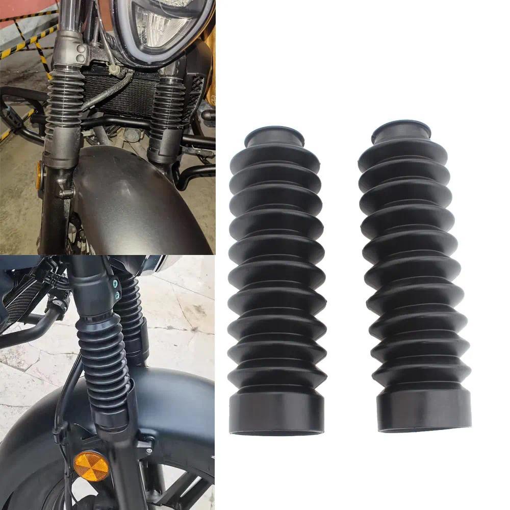 Kสำหรับรถมอเตอร์ไซค์ฮอนด้า CB400ss CB400 SS CB 400 CB500 อุปกรณ์เสริม 1 คู่ ปลอกกันฝุ่น สีดำ