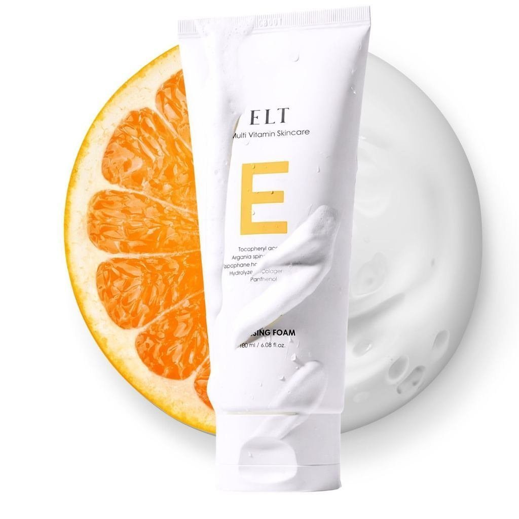 ELT Multi Vitamin Korean Skincare Vita Youth Espuma de Limpeza com Vitamina C, 6.08 fl oz - Limpador