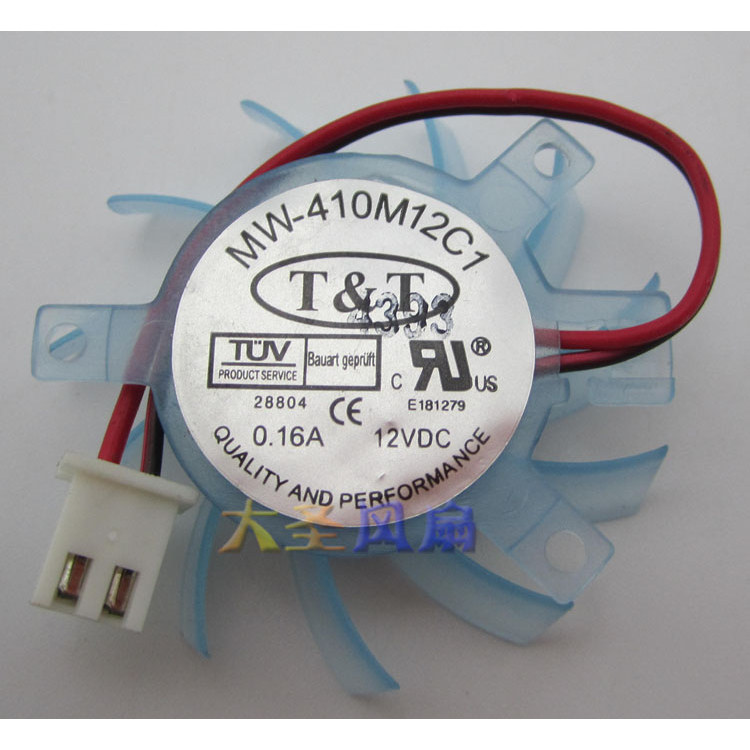 [หม้อน้ําขายร้อน] T & T MW-410M12C1 0.16A 12VDC พัดลมระบายความร้อนการ์ดกราฟิก