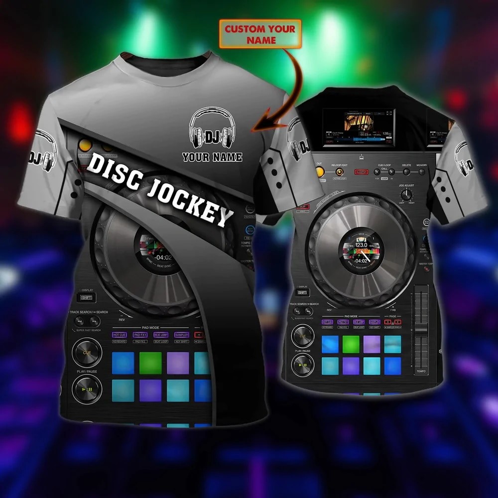 Newest Summer Fashion Men's Punk T-shirt DJ Live disco Personalized Name 3D Printed t shirt Unisex H