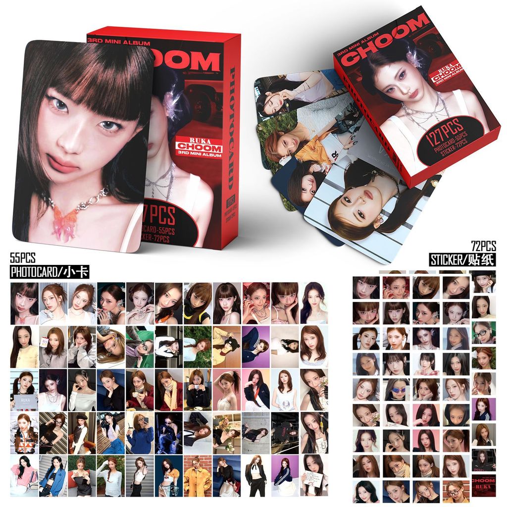 127 แผ่น BABYMONSTER CHOOM RUKA RUKA สติ๊กเกอร์โฟโต้การ์ด
