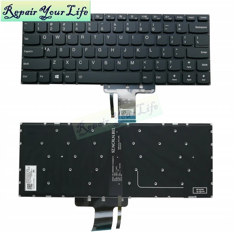US ภาษาอังกฤษ Backlit แป้นพิมพ์สําหรับ Lenovo โยคะ 510-14 510-14ISK 510-14AST 510-14IKB 510S-14 แป้น
