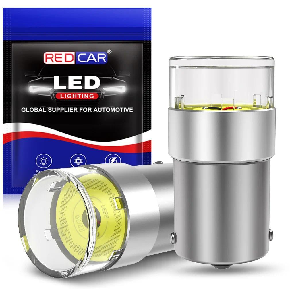 e2Pcs 1156 BA15S P21W 1157 P21/5W BAY15D BAU15S PY21W หลอดไฟ Led COB Auto Universal ย้อนกลับสัญญาณ D