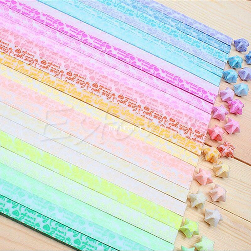 MT 30 ชิ้น Luminous Lucky Star พับ Origami กระดาษ Lucky Star Origami กระดาษริบบิ้น