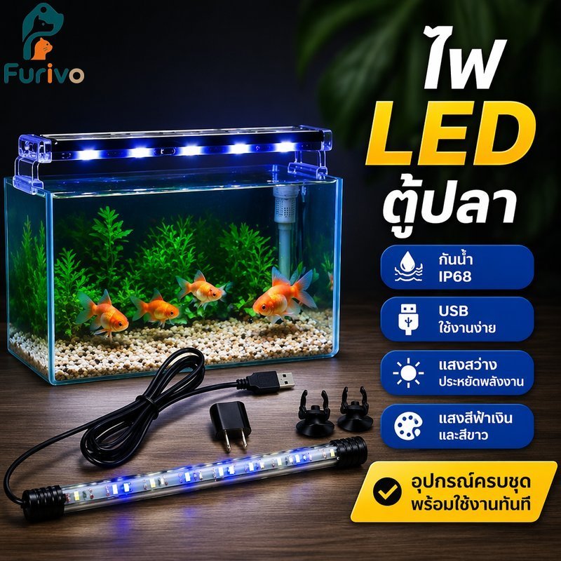 พิพิธภัณฑ์สัตว์น้ําแสงกันน้ําสดใสประหยัดพลังงานติดตั้งง่ายสีขาวสีฟ้าคู่แถวปลั๊ก ยูเอสบี
