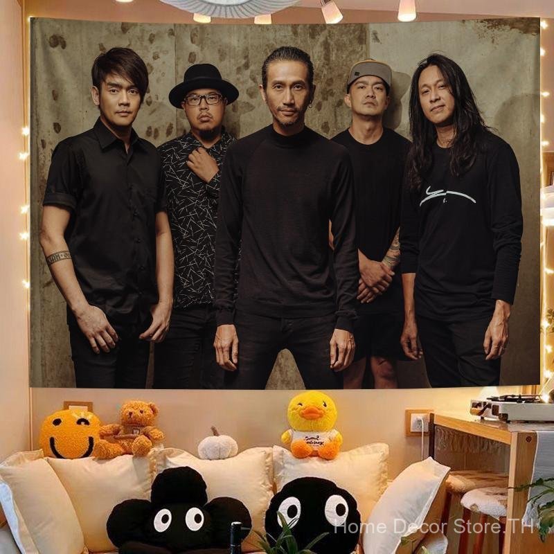 ประเทศไทย Bodyslam Band Merchanded Tapestry Rock Star สนับสนุนผ้าพื้นหลังห้องนอนหอพักตกแต่งข้างเตียงผ้าผนังพัดลม Star Ch