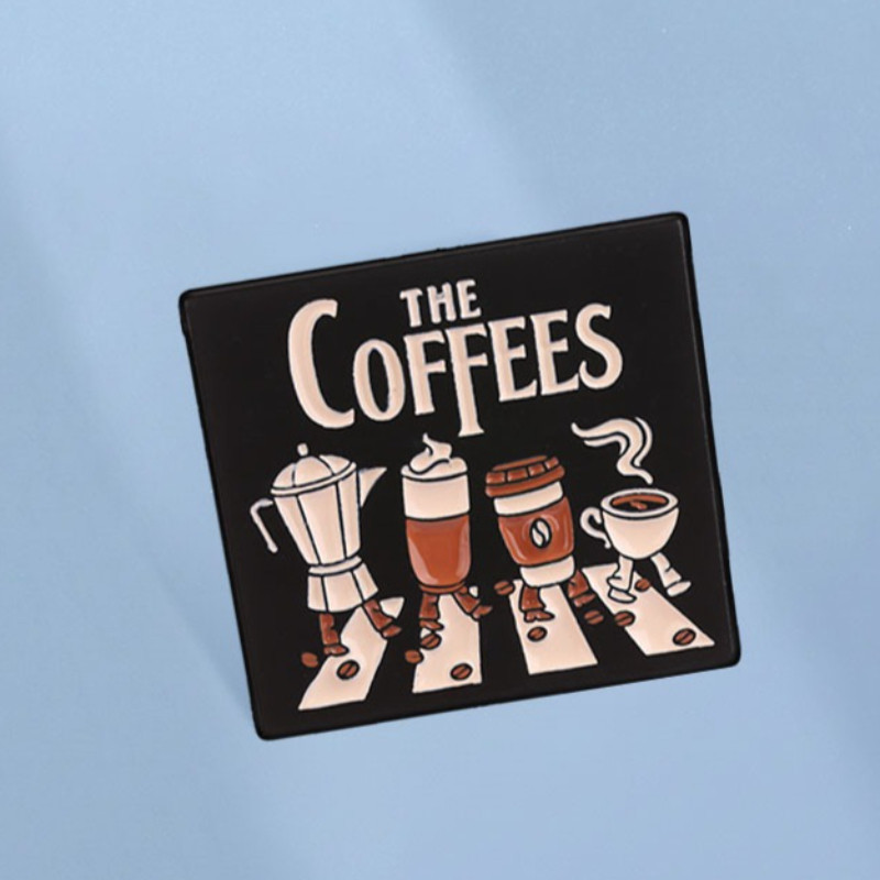 กาแฟ Abbey แผนที่ล้อเลียนเคลือบ Pin Coffee Lover เข็มกลัด Lapel Badges กระเป๋าเป้สะพายหลังอุปกรณ์เสริมของขวัญสําหรับเพื่อน