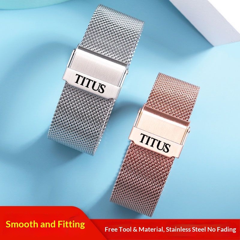 สายนาฬิกาสแตนเลส Milanese Mesh เข้ากันได้กับ TITUS Time is Love Series