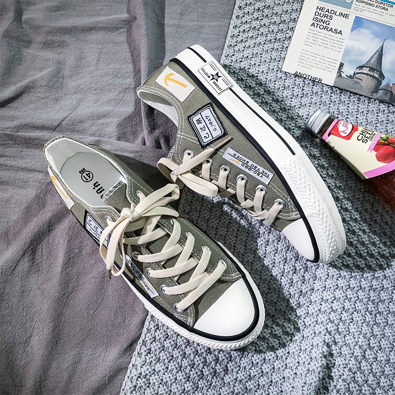 รองเท้าผ้าใบ Low-Top ระบายอากาศได้ Casual เวอร์ชั่นเกาหลียอดนิยม All-Match Sports Student S
