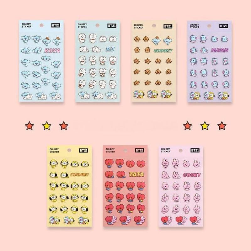 BTS BTS BT21 สติ๊กเกอร์ Baby Series Bubble Sticker คู่มือสติกเกอร์สามมิติสติกเกอร์โทรศัพท์มือถือ Mar