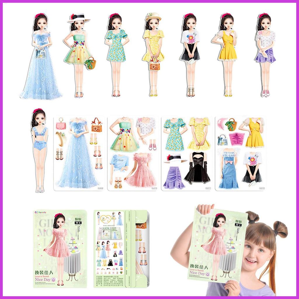 Magnetic Dress Up Dolls Creative Colourful Fashion Dress Up Paper Pretend Play Creative Colourful fo