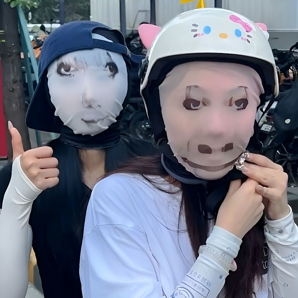 MATAHARI น่ารัก Ugly Face Mask/Creative Unique Abstract Face Expression Mask/Sun Protection หน้ากากม