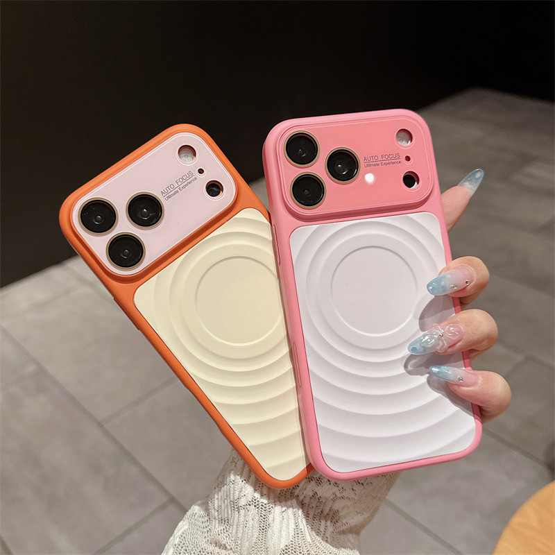 เคสโทรศัพท์ลายคลื่นสีประกบคู่เข้ากันได้กับ iphone 17promax 16promax 15promax 14promax 17pro 16pro 15pro 13promax แม่เหล็ก shockproo ฝาหลังปลอก
