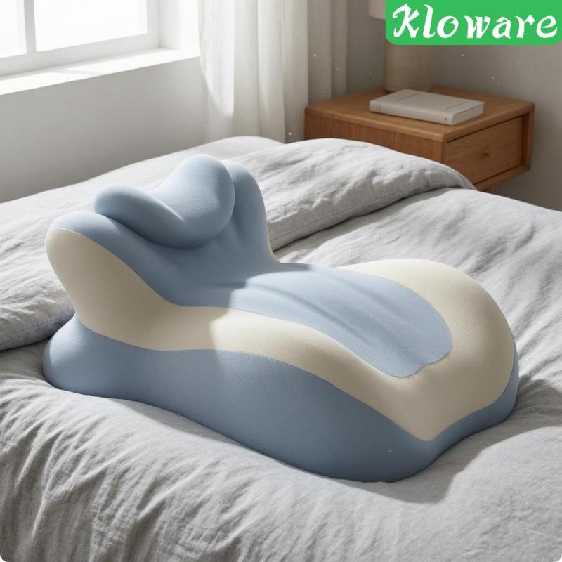[Kloware] Bed Support Ergonomic Memory Foam ปรับสีเบจ-น้ําเงินพร้อมหมอน
