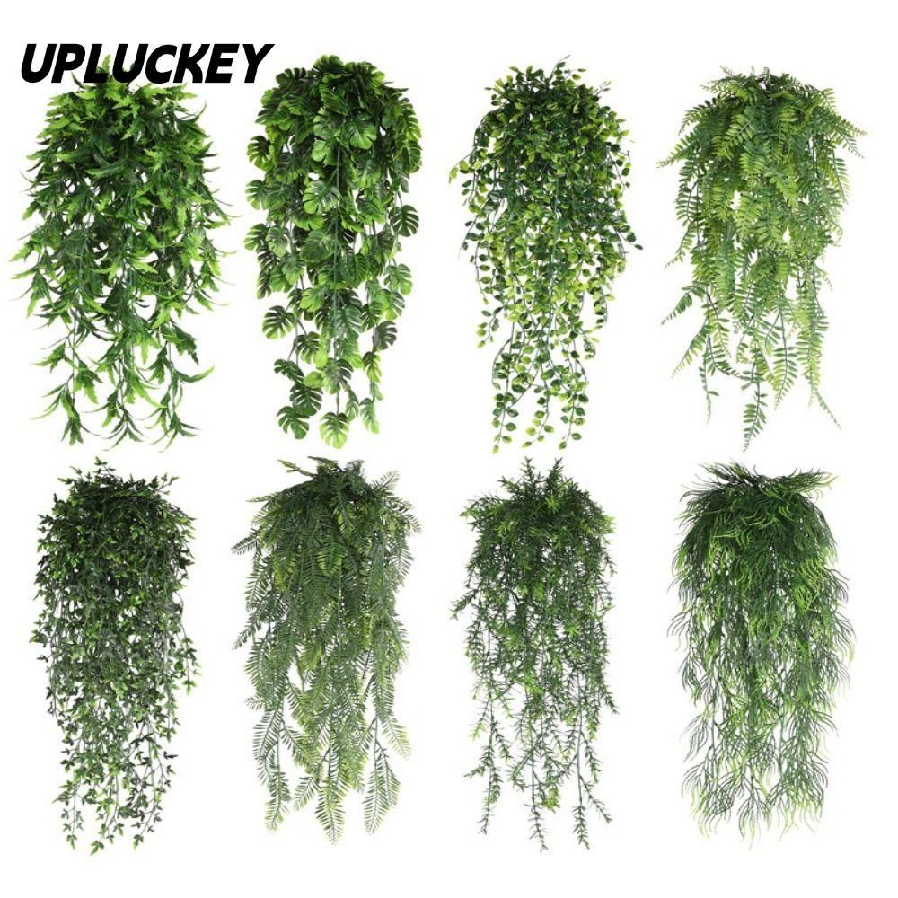 UPLUCKEY ประดิษฐ์แขวน Vines, 80 ซม.ความยาว 5 หัวประดิษฐ์ Ivy Vines, พลาสติกประดิษฐ์ใบสีเขียวสี Leaf 