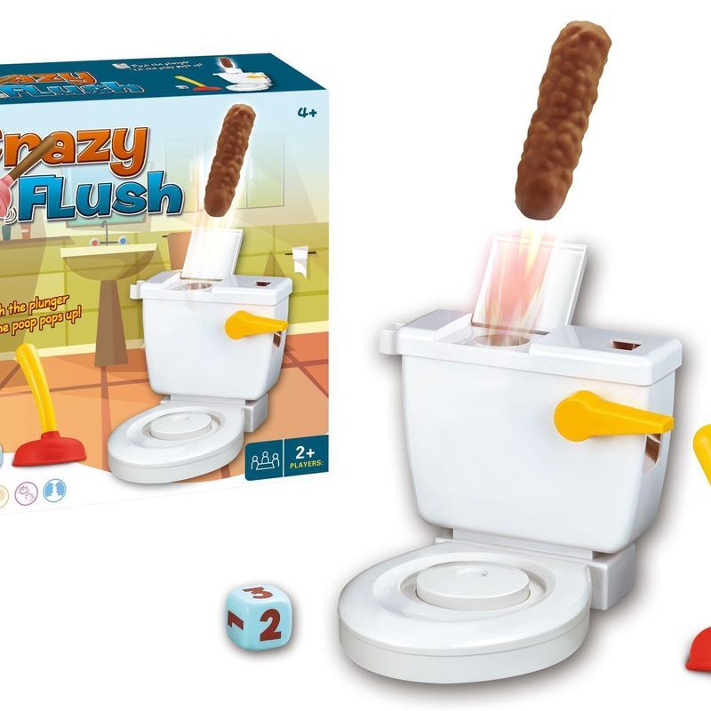 เกมบนโต๊ะข้ามพรมแดน FLUSH Toilet CRAZY FLUSH CRAZY FLUSH CRAZY FLUSH Toilet Tabletop Game Toy Spoof 