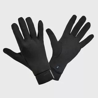 Decathlon Adult Running Gloves Black ถุงมือใส่วิ่งใช้สัมผัสจอได้สำหรับผู้ใหญ่ รุ่น Kiprun Warm + 500 V2