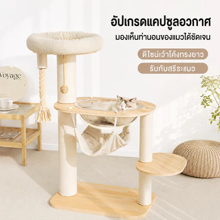 ไม้แมวคอนโดแมว ตัวคอนโดแมวใหญ่ กรอบปีนแมว โครงปีนแมว คอนโดแมว cat tree tower พร้อมโดมนอนแบบใส บ้านแมว ทนต่อการขีดข่วน