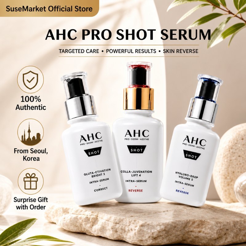 AHC 3-In-1 Premium Serum Bundle No.3 No.4 No.5 30ml Hydrating Brightening Anti-Wrinkle Gentle Olive 