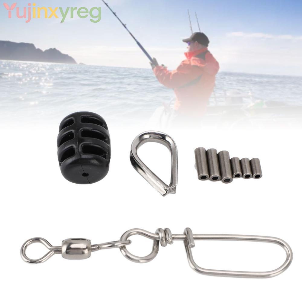 YUJINPH Downrigger Stopper Kit, ตกปลา Snap Swivel สแตนเลส Downrigger Line Stopper, แบบพกพา 360 หมุน 
