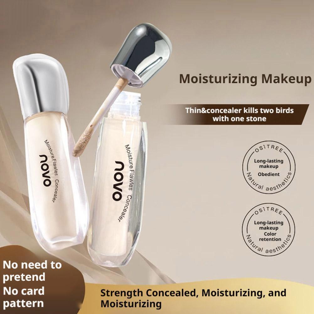 店美美美✨☆Novo คอนซีลเลอร์ Liquid Foundation Non Sticky กันน้ําสิว Long Coverage Face Dark Full F7y4