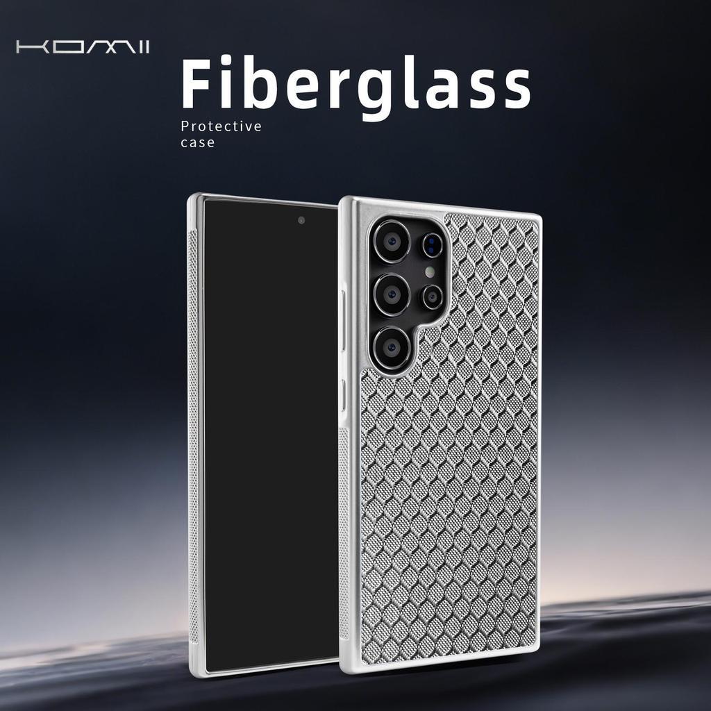 KOMII-เคสโทรศัพท์ไฟเบอร์กลาสสําหรับSamsung s26ultra s25ultra s24plus s23 s26plus s25fe Niche shell