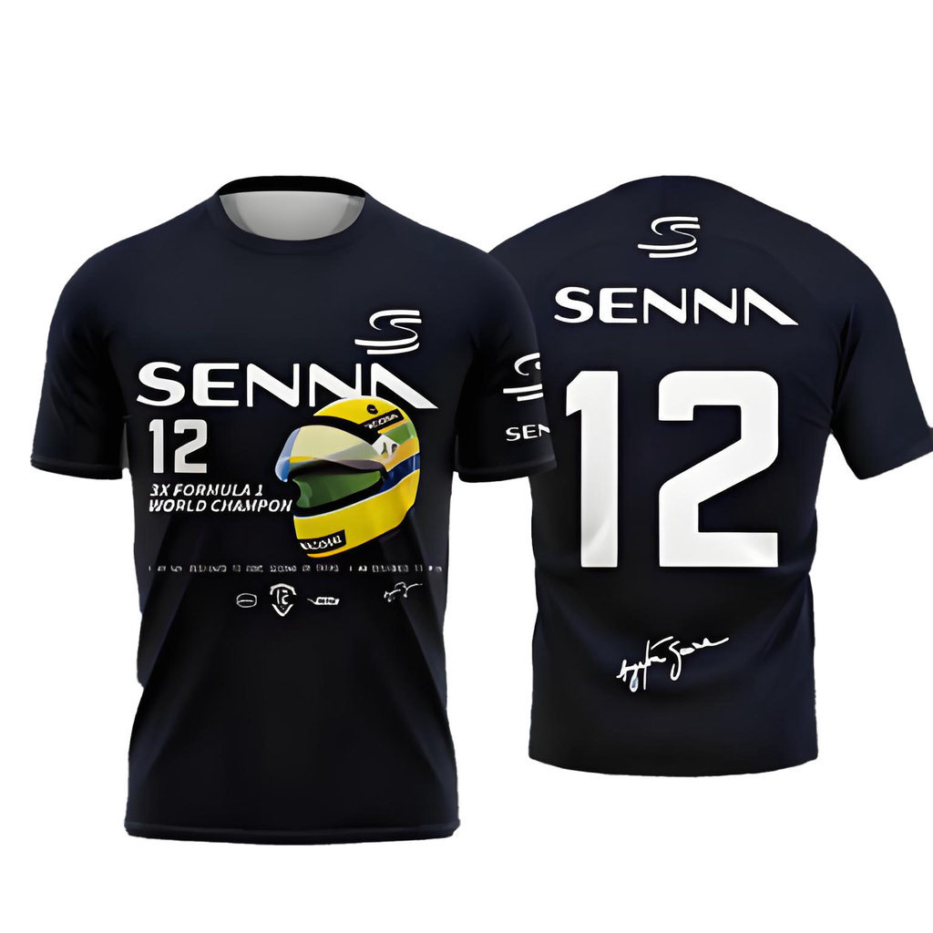 Racing Ayrton Senna Commemorative Tees Cool Breathable สําหรับผู้ชายและผู้หญิงแฟนเสื้อยืดแขนสั้น