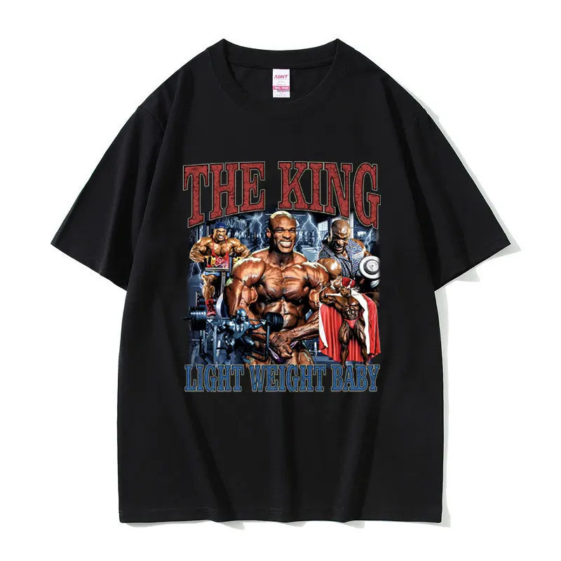 เสื้อยืด Ronnie Coleman The King Light Weight Baby Pump Cover for men, pas tulen, gaya kasual, susua